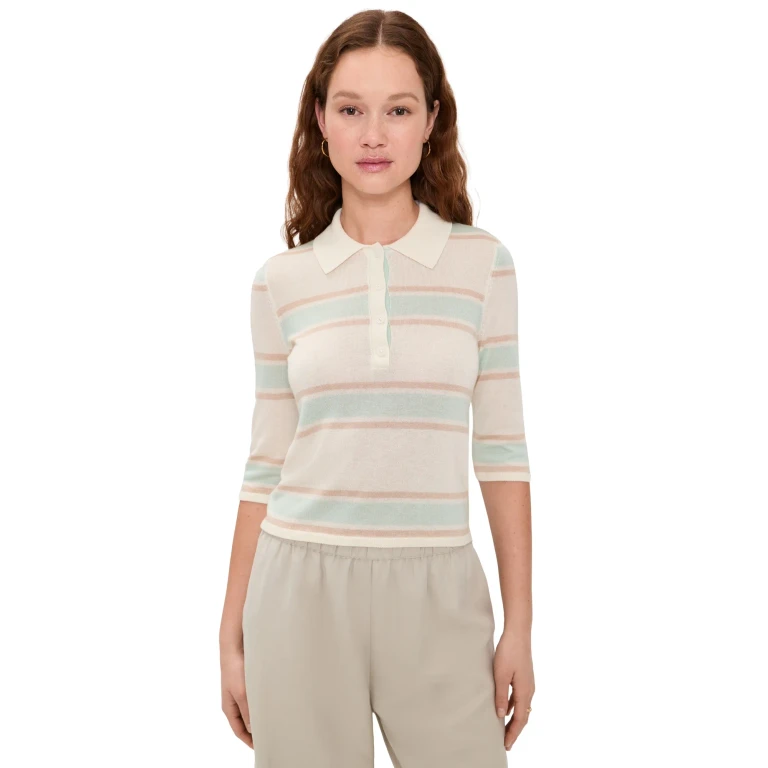 RE/DONE The Range Polo Top Light Mint Combo L