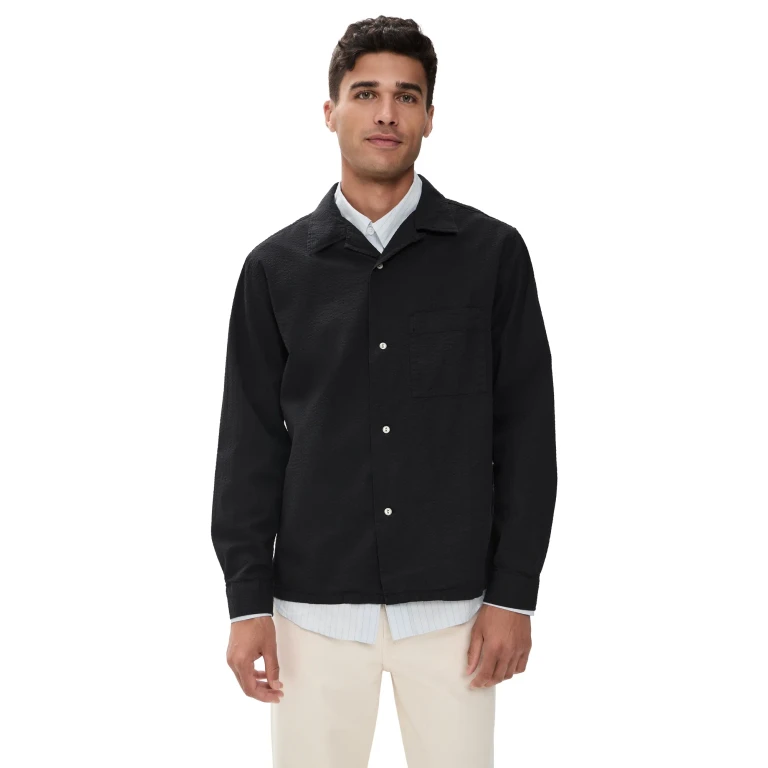 Knickerbocker Fulton Seersucker Shirt Black Black XL