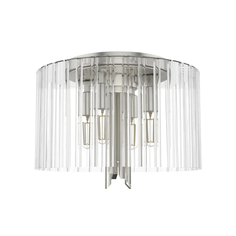 Brushed Nickel Four Light Flush Mount from the Gatz Collection