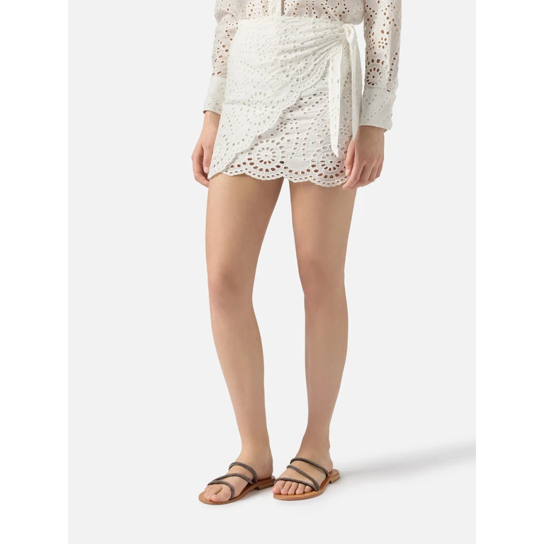 Mc2 Saint Barth Nyra White Cotone Gonna - Women