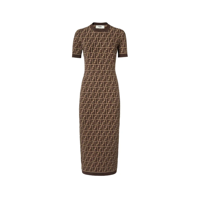 Fendi Ff Cotton Blend Dress