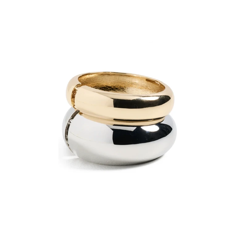 SHASHI Wayne Bangle Cuff Set Gold/Silver One Size