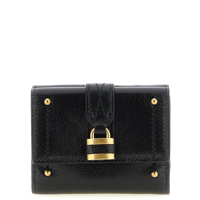 Chloé Black Buffalo Leather Cardholder Accessory - Women