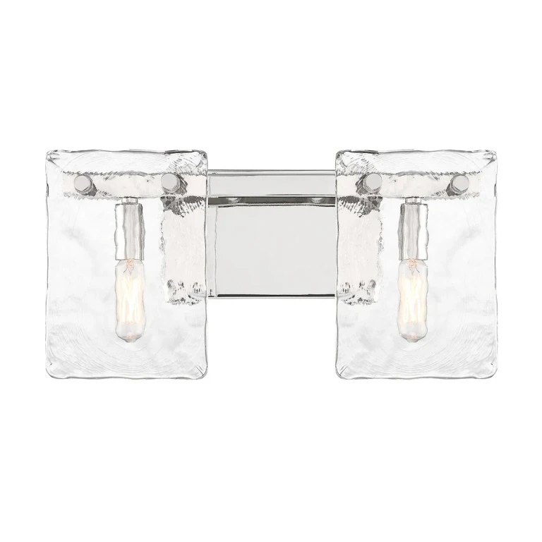 Genry 2-Light Bathroom Vanity Light in Polished Nickel