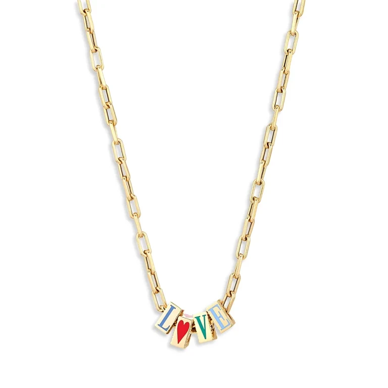 Adina Reyter 9K & 14K Yellow Gold Love Big Bead Pendant Necklace, 16