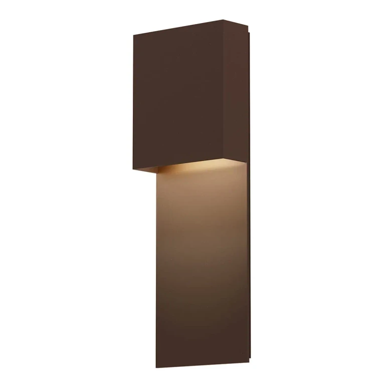 Flat Box 17" Wall Sconce in Textured Bronze