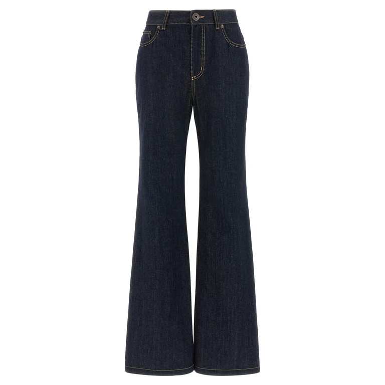 Alexander McQueen Blue Cotton Flared Jeans Clothing - Women