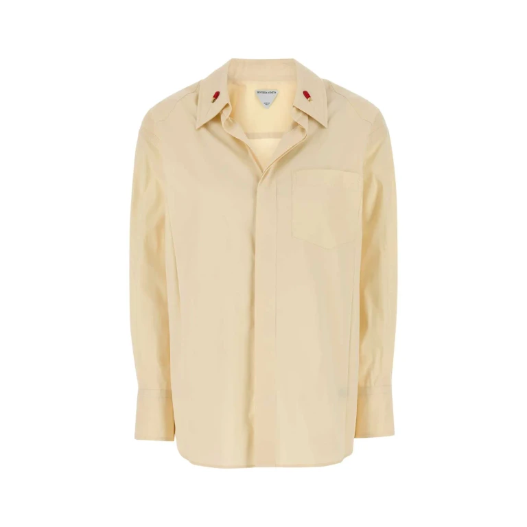 Bottega Veneta Cream Cotton Blend Shirt Parchment Exterior: Silk Camicie - Women