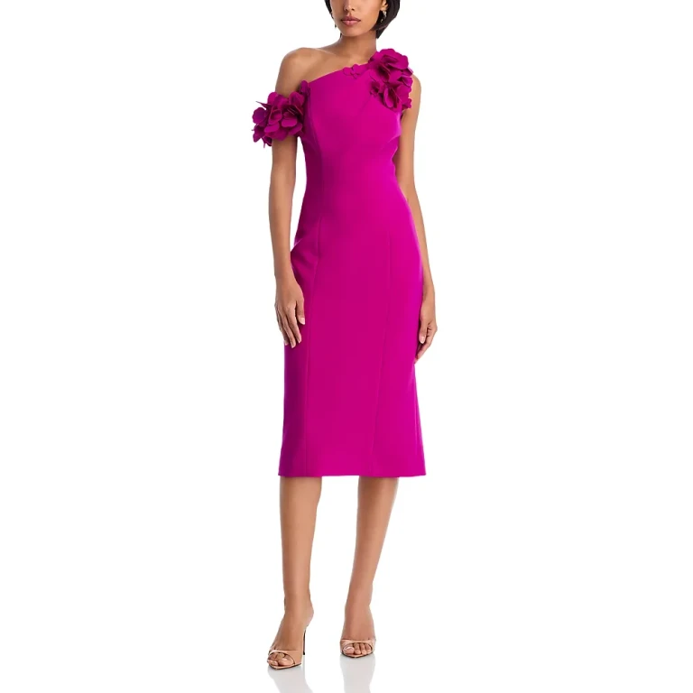 Teri Jon by Rickie Freeman Flower Trim Sheath Dress