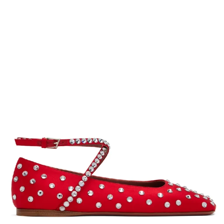 Amina Muaddi Ane Crystal Embellished Ballerina Flats