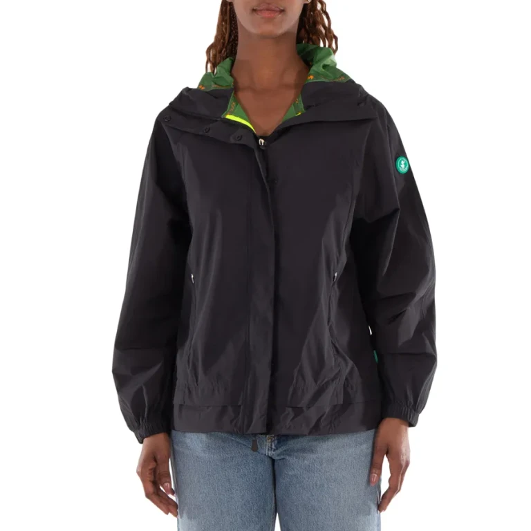 Save The Duck Ladies Black Suki Hooded Raincoat