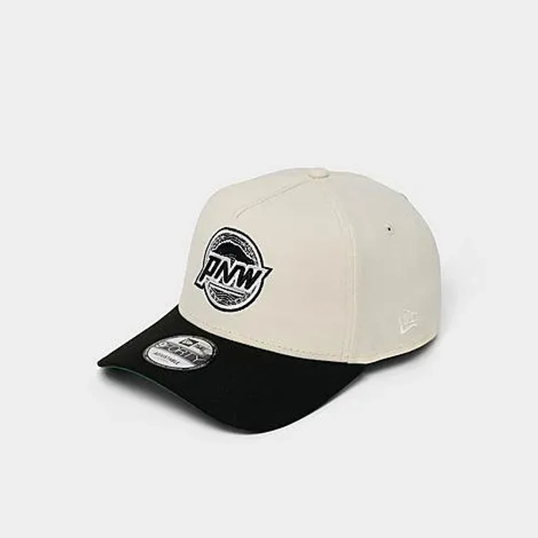 New Era Seattle Mariners MLB City Connect 9FORTY A-Frame Snapback Hat in Chrome/Black