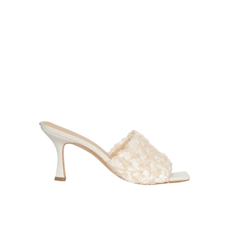 Michael Kors White Tessa Mules Sandals