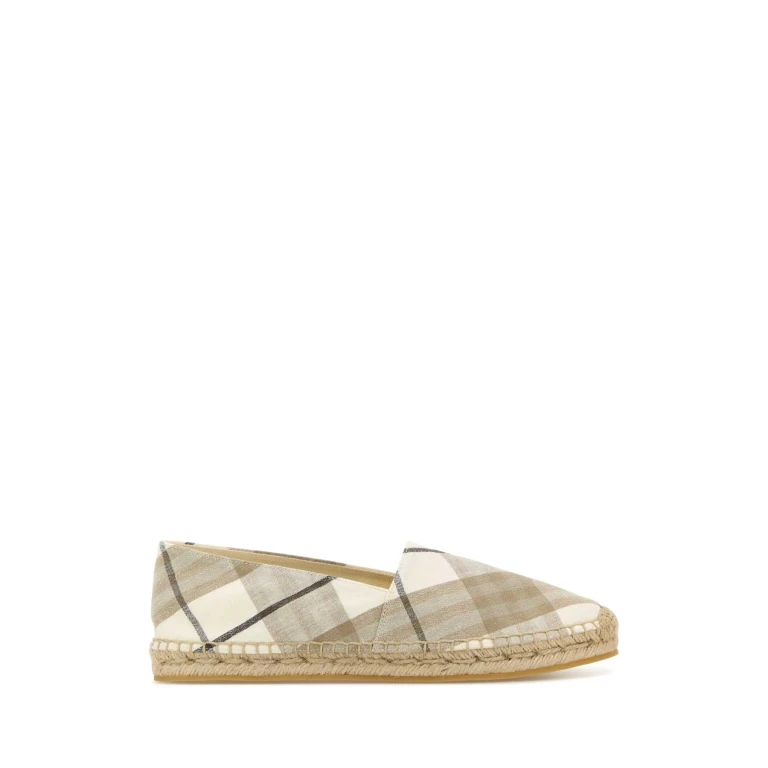 Burberry Embroidered Canvas Mews Check Espadrilles