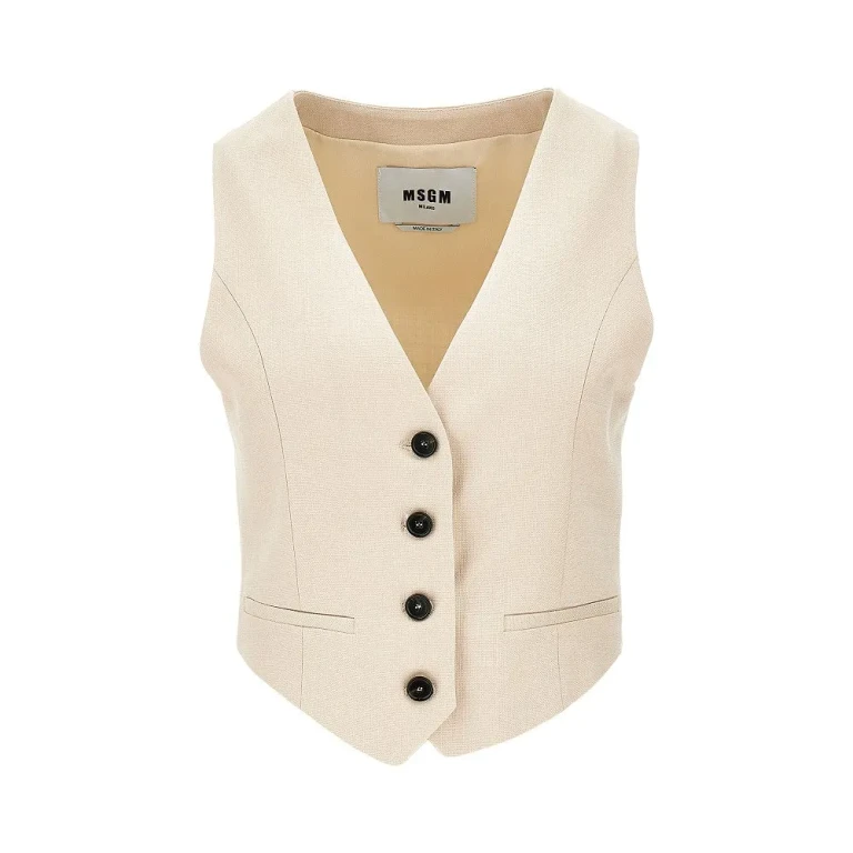 MSGM Viscose-blend canvas vest Woman 44
