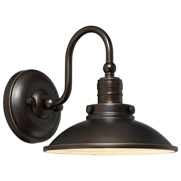 Baytree Lane 9" Outdoor Wall Light in Oil Rubbed Bronze with Gold High