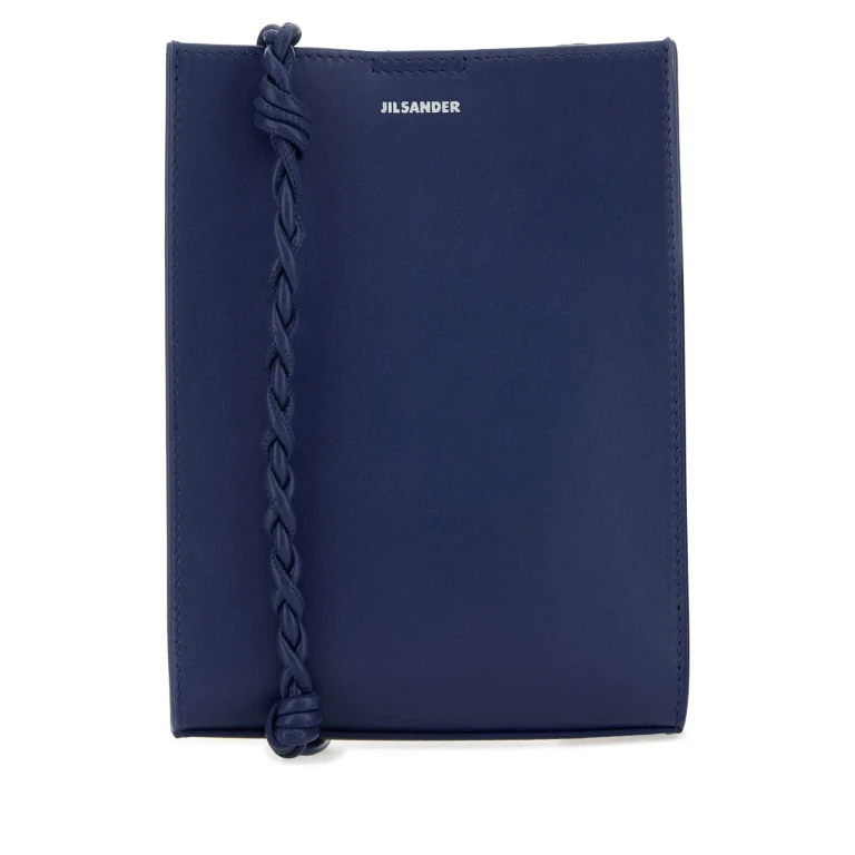 Jil Sander Navy Blue Leather Small Tangle Shoulder Bag