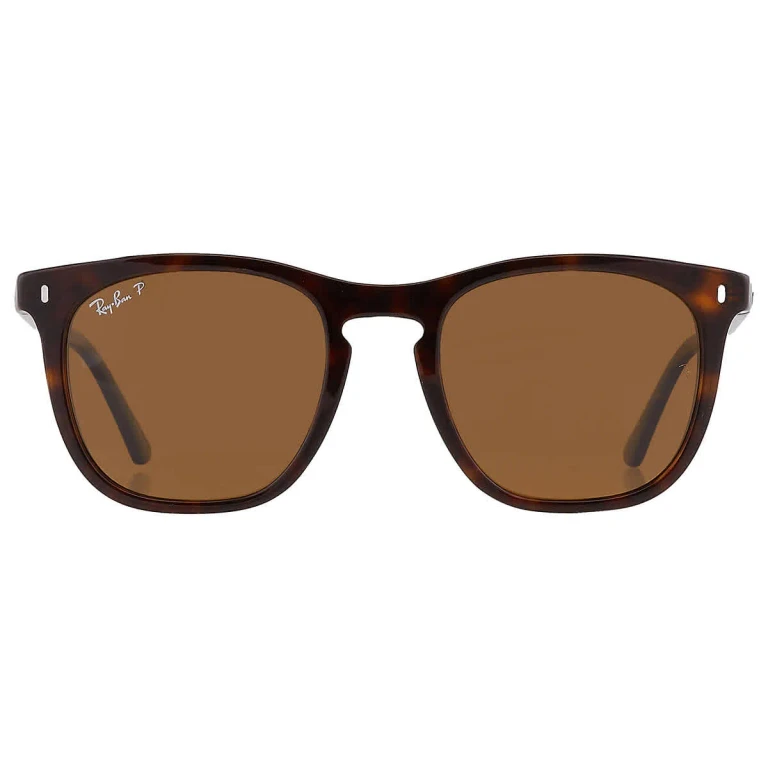 Ray Ban Polarized Brown Square Unisex Sunglasses RB2210 902/57 53