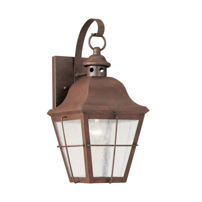 Weathered Copper One Light Outdoor Wall Lantern from the Chatham Collection