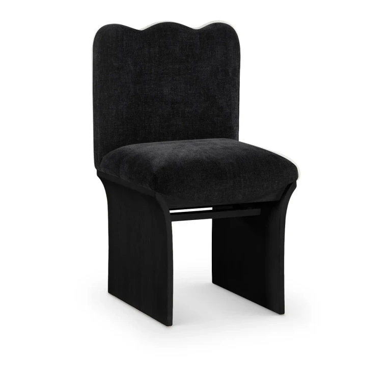 Shaw Black Upholstered Dining Chair With Black Base