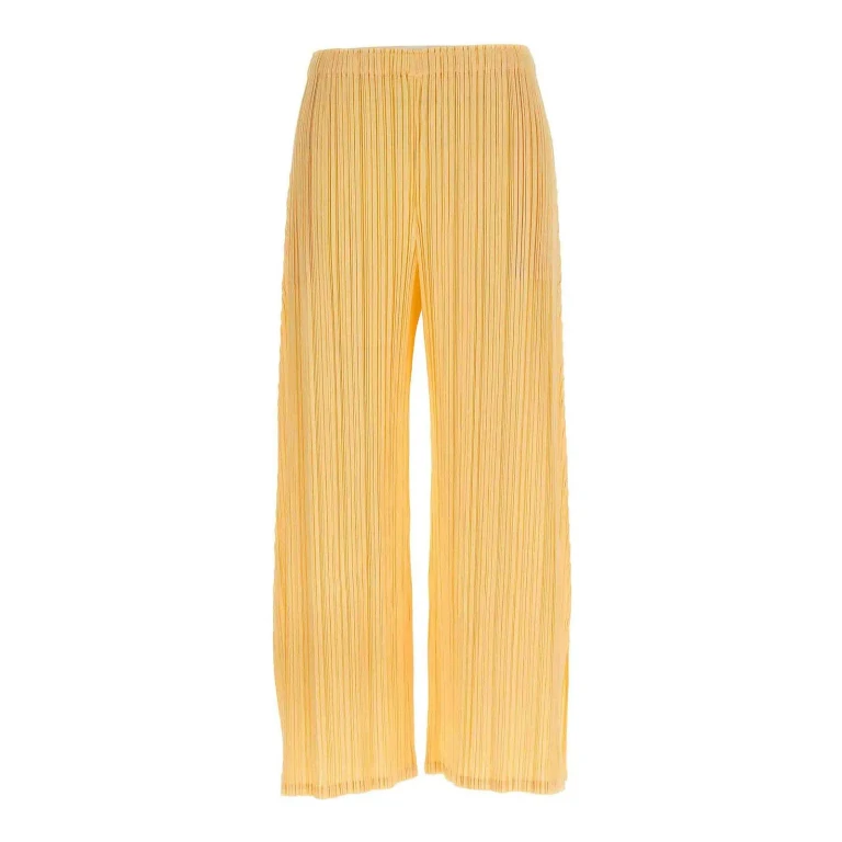 Pleats Please Issey Miyake Pantalons Décontractés - Jaune