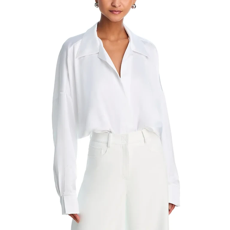 Norma Kamali Collared Shirt Bodysuit