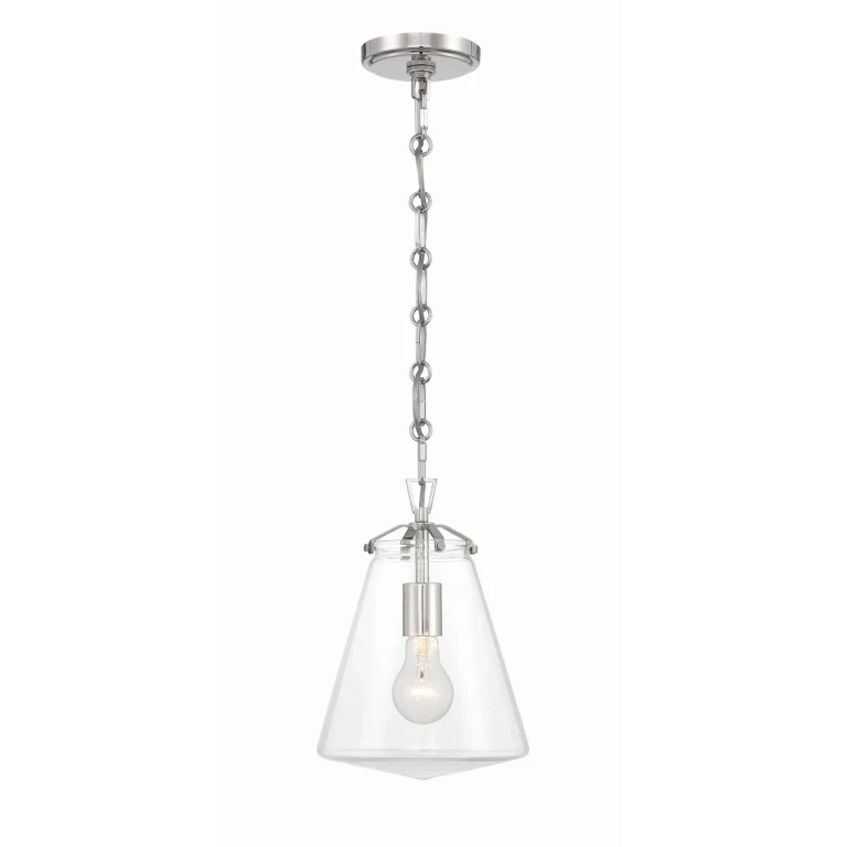 Polished Nickel One Light Mini Pendant from the Voss Collection