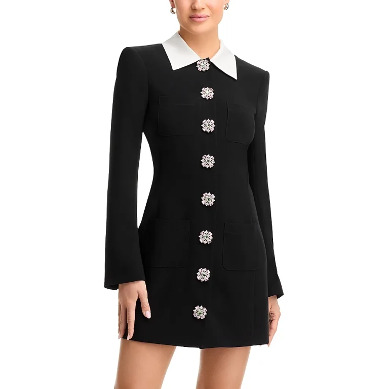 Cinq a Sept Sheryl Embellished Button Mini Dress