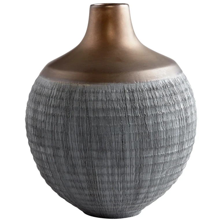Large Osiris Vase in Charcoal Grey And Bronze