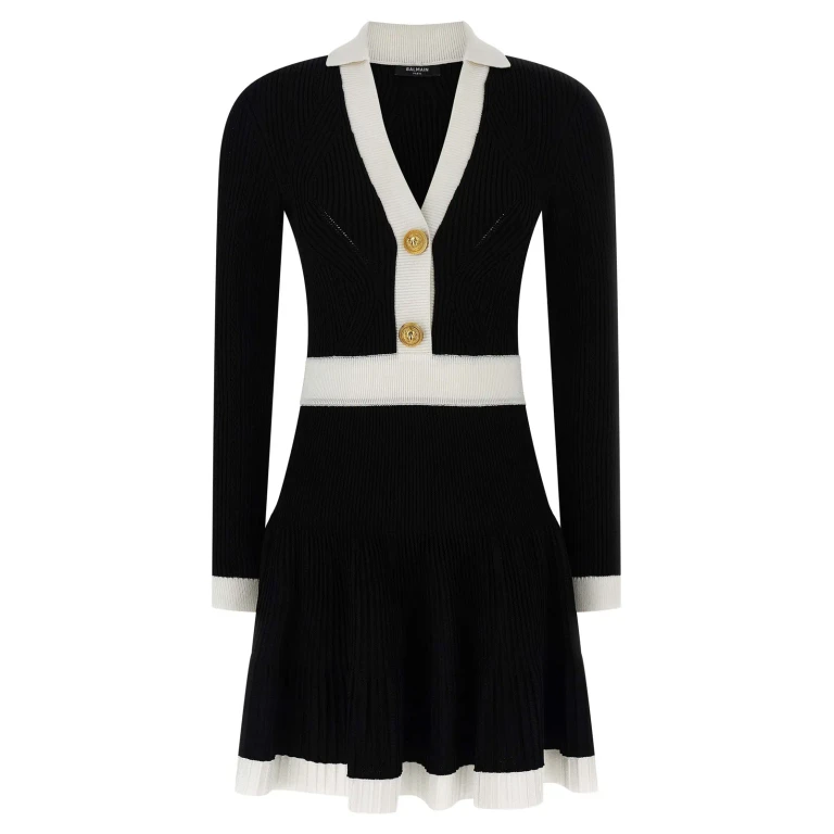 Balmain Robe Au Genou - Blanc