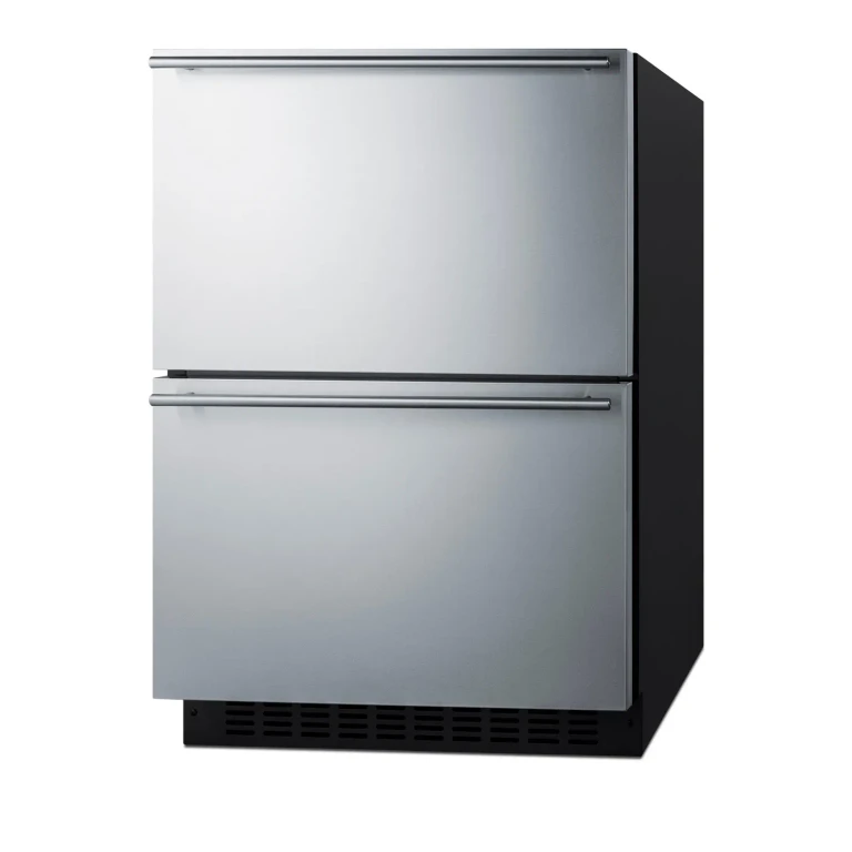 Summit 24" Wide Double Drawer Refrigerator & Freezer - Stainless Steel