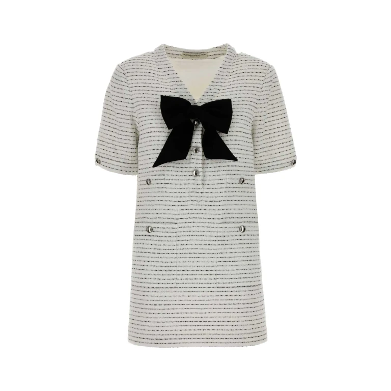 Alessandra Rich Tweed Dress With Bow