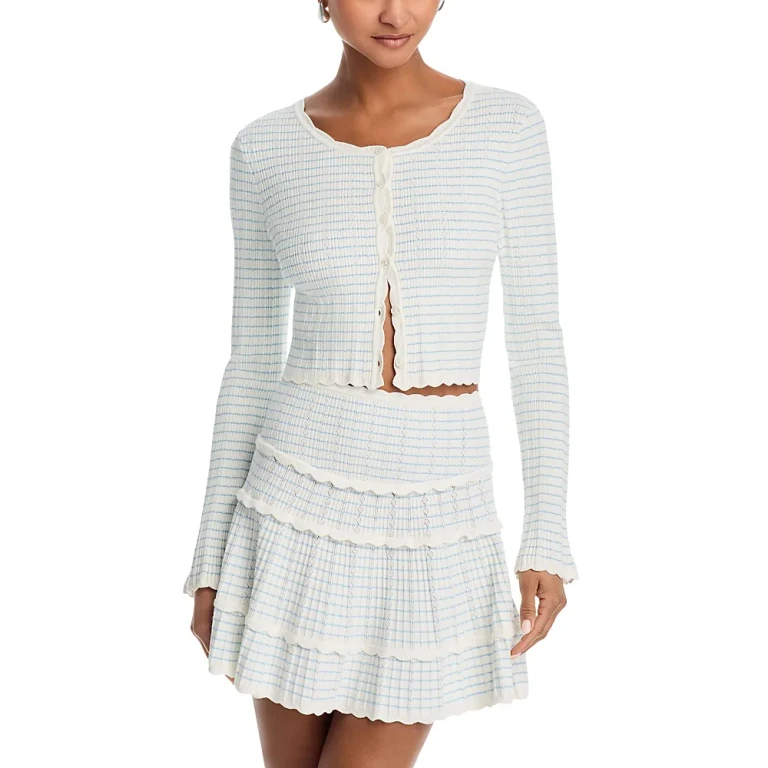 LoveShackFancy Media Scoop Neck Cardigan Sweater