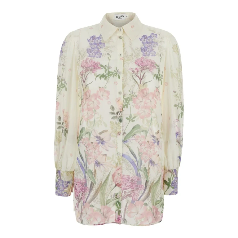 Charo Ruiz aster Multicolor Blouse With Long Sleeves And All-over Floral Print In Cotton For Women