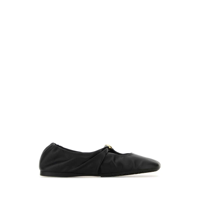 Loewe Camel Nappa Leather Pebble Ballerinas