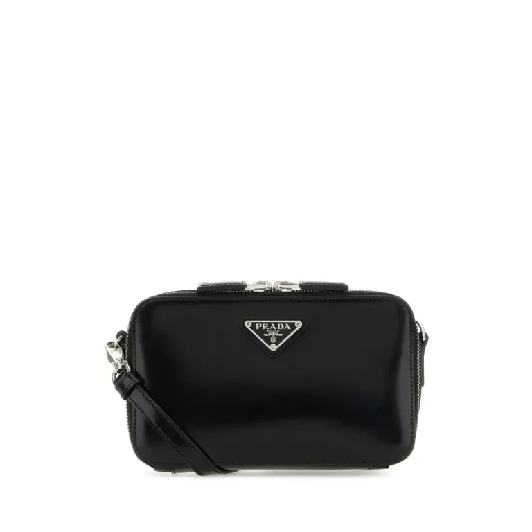 Prada Black Leather Brique Crossbody Bag