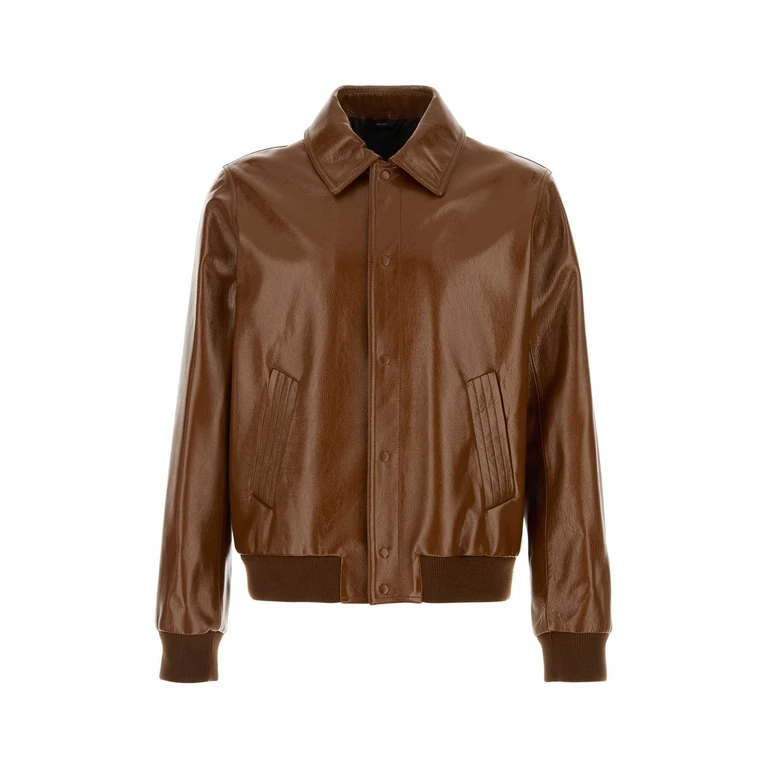 Fendi Brown Leather Jacket Toffee Exterior: Calf Lining: Cupro Giacche In Pelle - Men