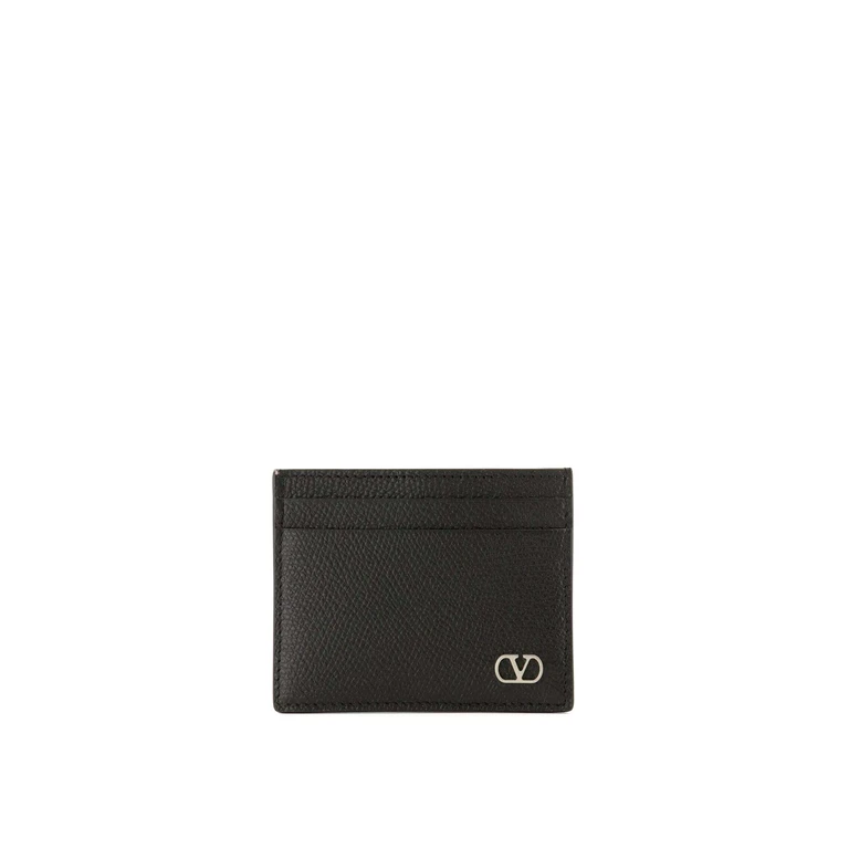 Alexander McQueen kaarthouder van zilverkleurig leer