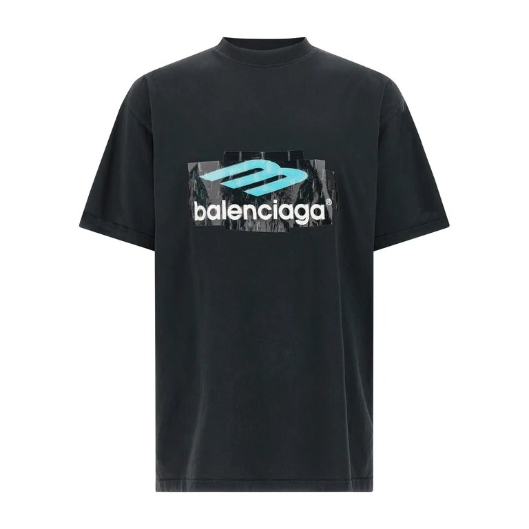 Balenciaga Black Cotton T-Shirt - Men