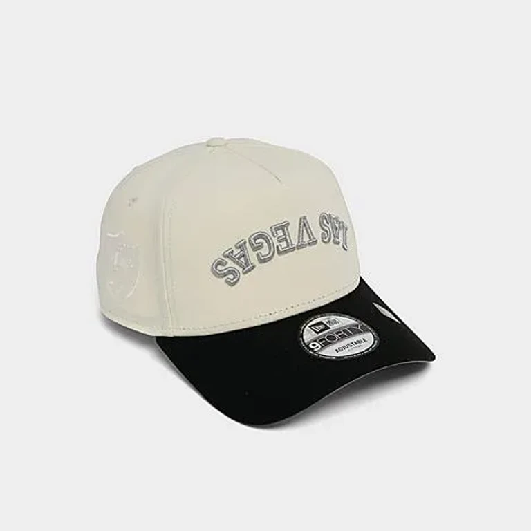 New Era Women's Las Vegas Raiders NFL 9FORTY Upside Down A-Frame Snapback Hat in Chrome/Official Team Color