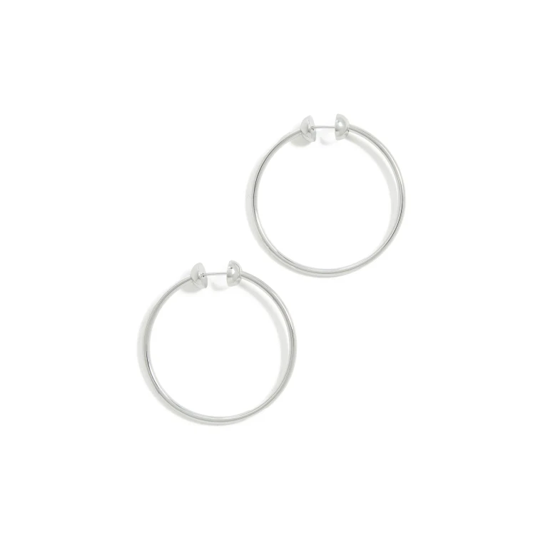JENNY BIRD Icon Hoops Small Platinum One Size