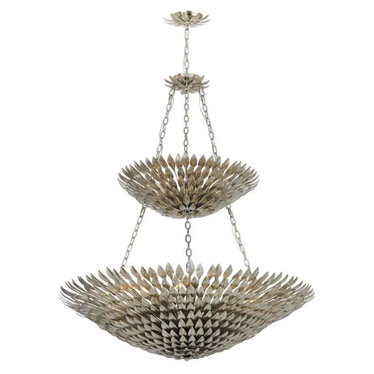 Broche 18-Light 47" Traditional Chandelier in Antique Silver