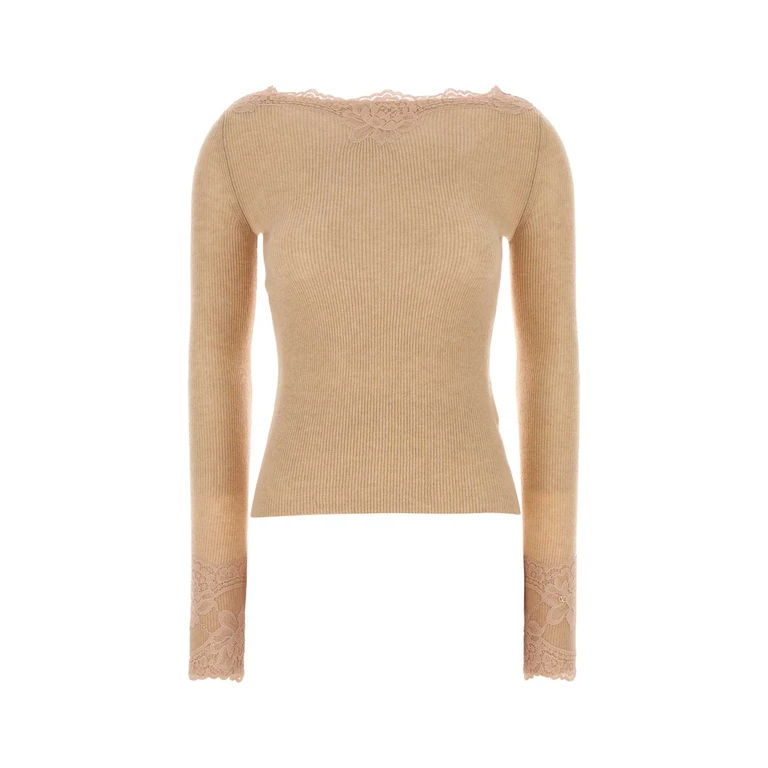 Valentino Garavani Skin Pink Cashmere T-Shirt Alabasterrosedust Exterior - Women