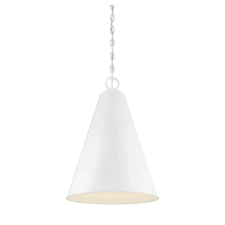Trade Winds Lighting 1-Light Pendant Light In White - TW90117-WH