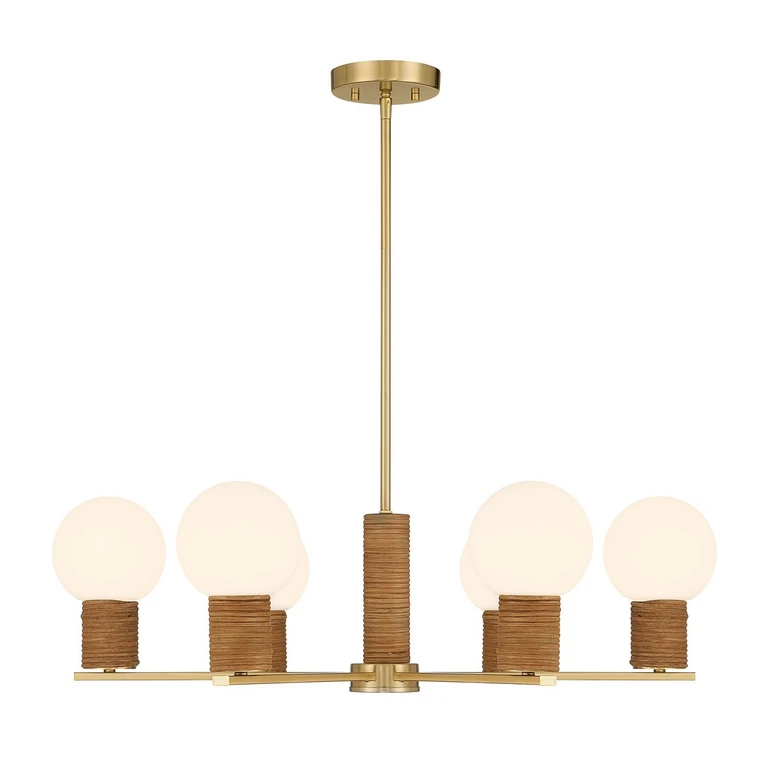 Jarrell 6-Light Chandelier in Warm Brass
