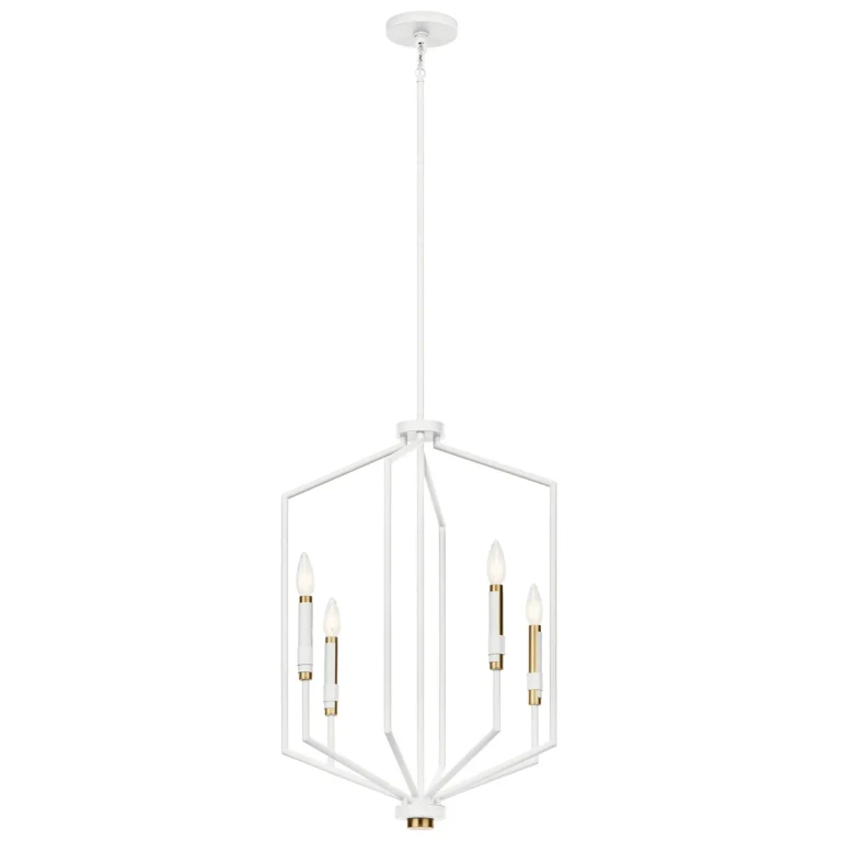 Armand 4-Light Contemporary Foyer Pendants in White