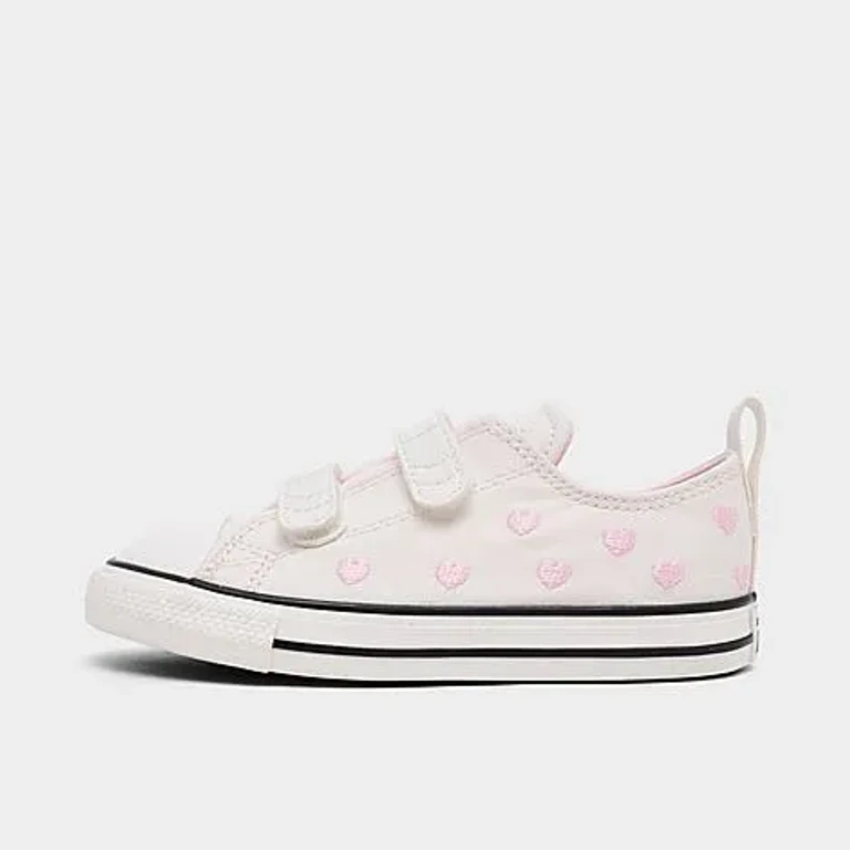 Converse Girls' Toddler Chuck Taylor All Star Ox Casual Shoes in Vintage White/Pink Size: 4.0
