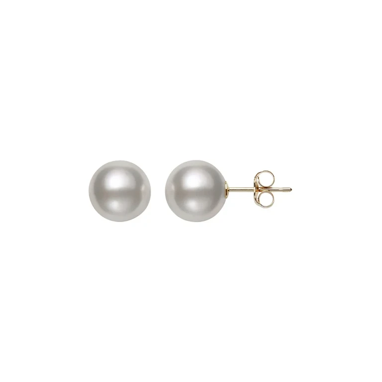 Akoya Cultured Pearl Stud Earrings in 14K Yellow Gold