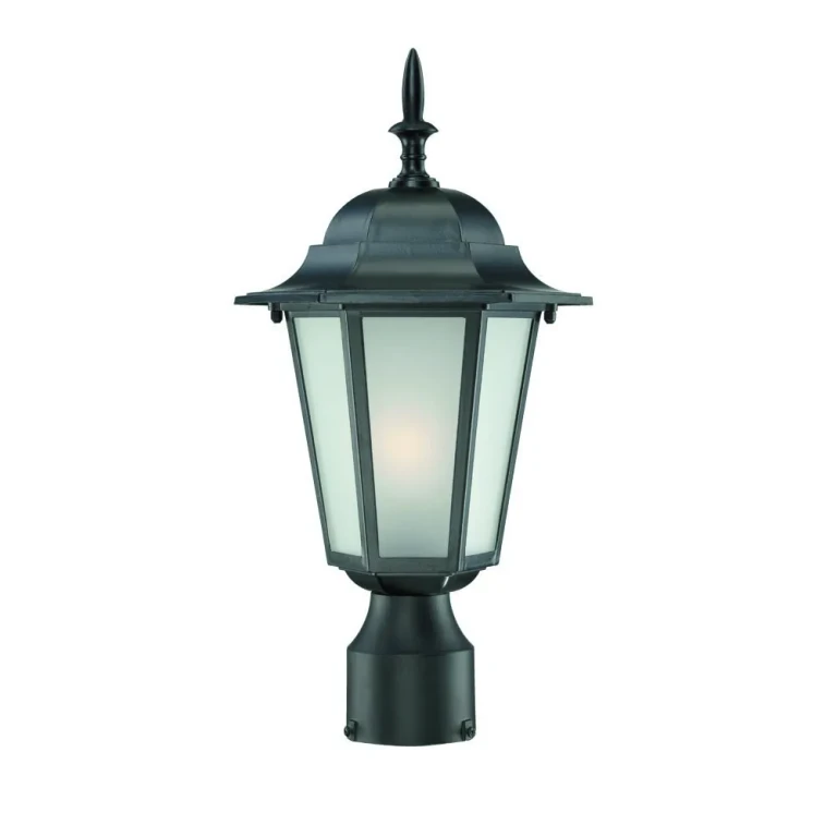 Matte Black One Light Post Mount from the Camelot Collection