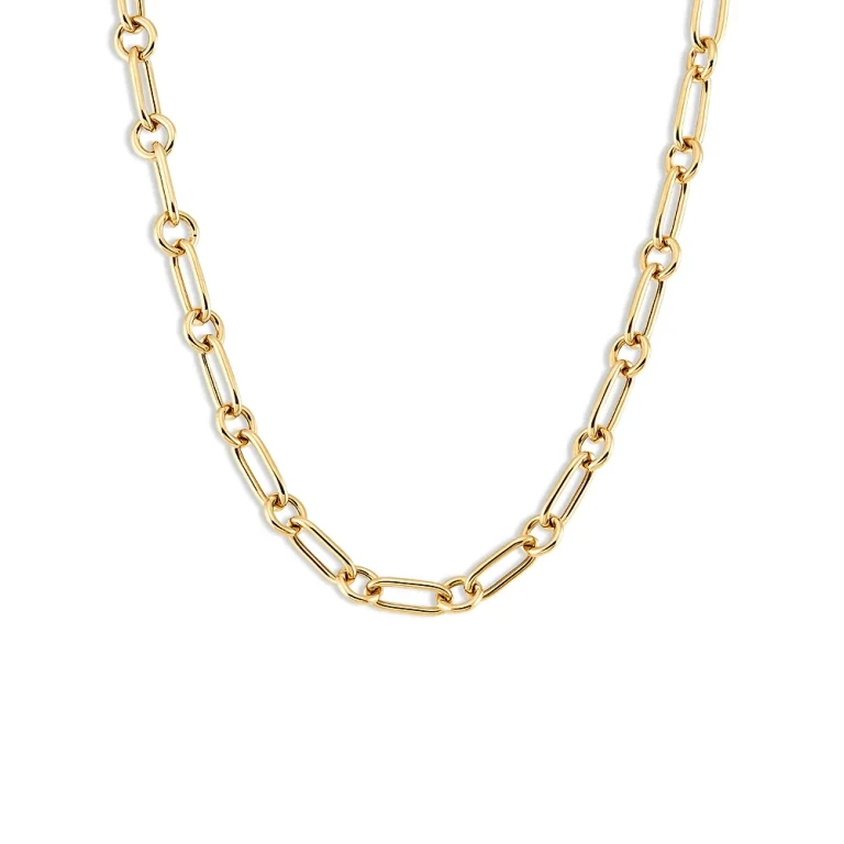 Paperclip Link Chain Necklace in 14K Yellow Gold, 18